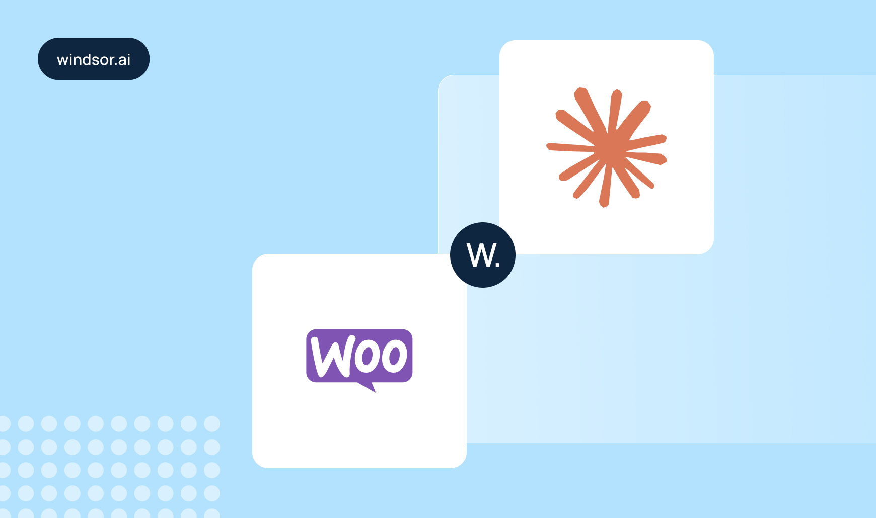 WooCommerce and Claude logos connected via Windsor.ai