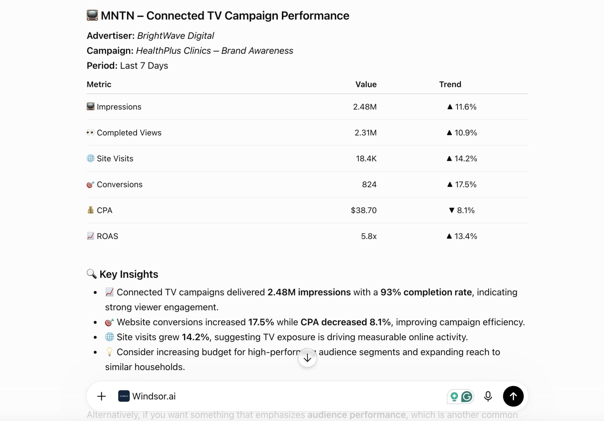 mntn campaign performance overview in chatgpt