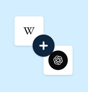 Cover image for the Wikipedia Pageviews to ChatGPT integration page Connect Wikipedia Pageviews to ChatGPT