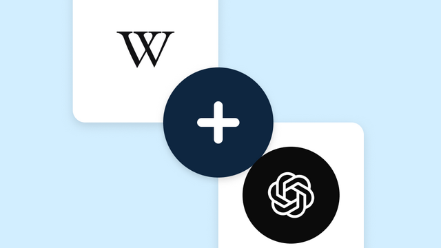 Cover image for the Wikipedia Pageviews to ChatGPT integration page Connect Wikipedia Pageviews to ChatGPT