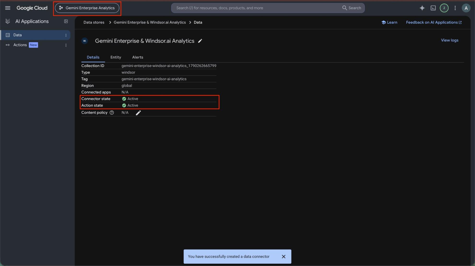 Windsor.ai data store with connector state Active
